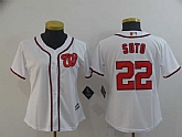 Women Nationals 22 Juan Soto White Cool Base Jersey,baseball caps,new era cap wholesale,wholesale hats